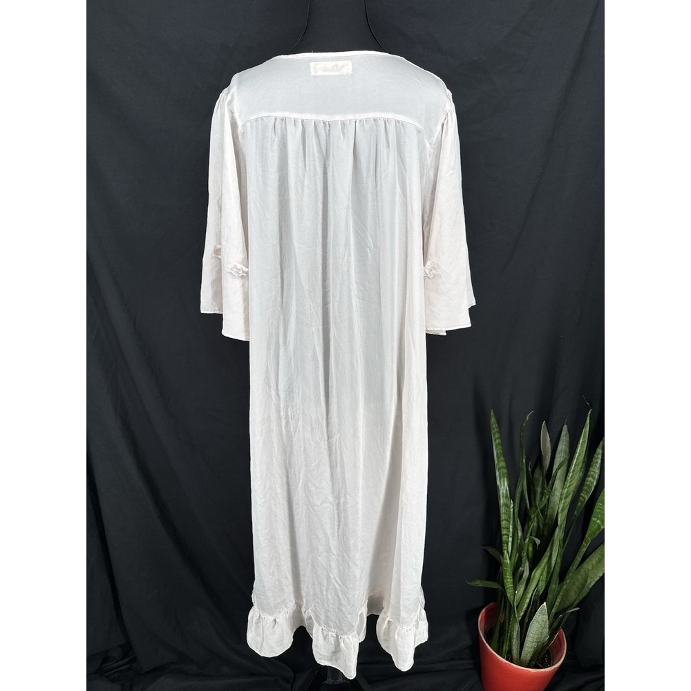 Vtg Silk Midi Dress L Cottage Prairie Romantic Regency Coquette Angel Edwardian - Picture 6 of 11